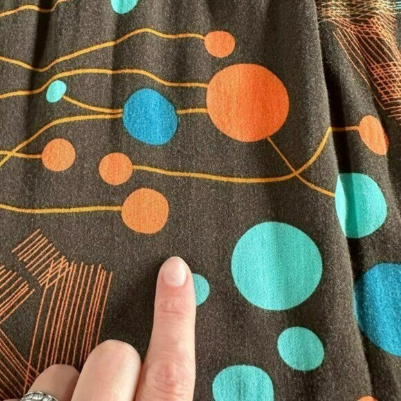 Quiksilver Women's Sleeveless Cami Mini Dress in Brown Blue Orange Polka Dots - Picture 2 of 8